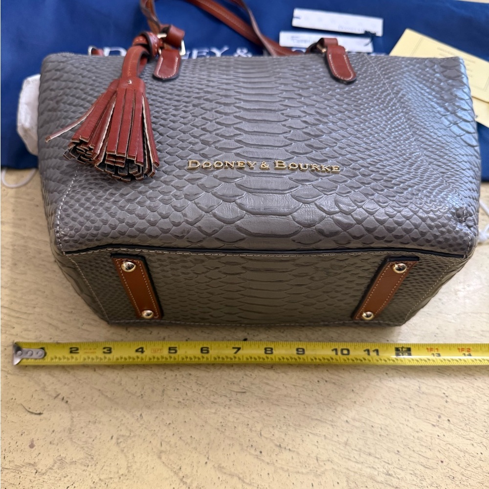 Dooney & Bourke Taupe Python-Embossed Tote - image 3